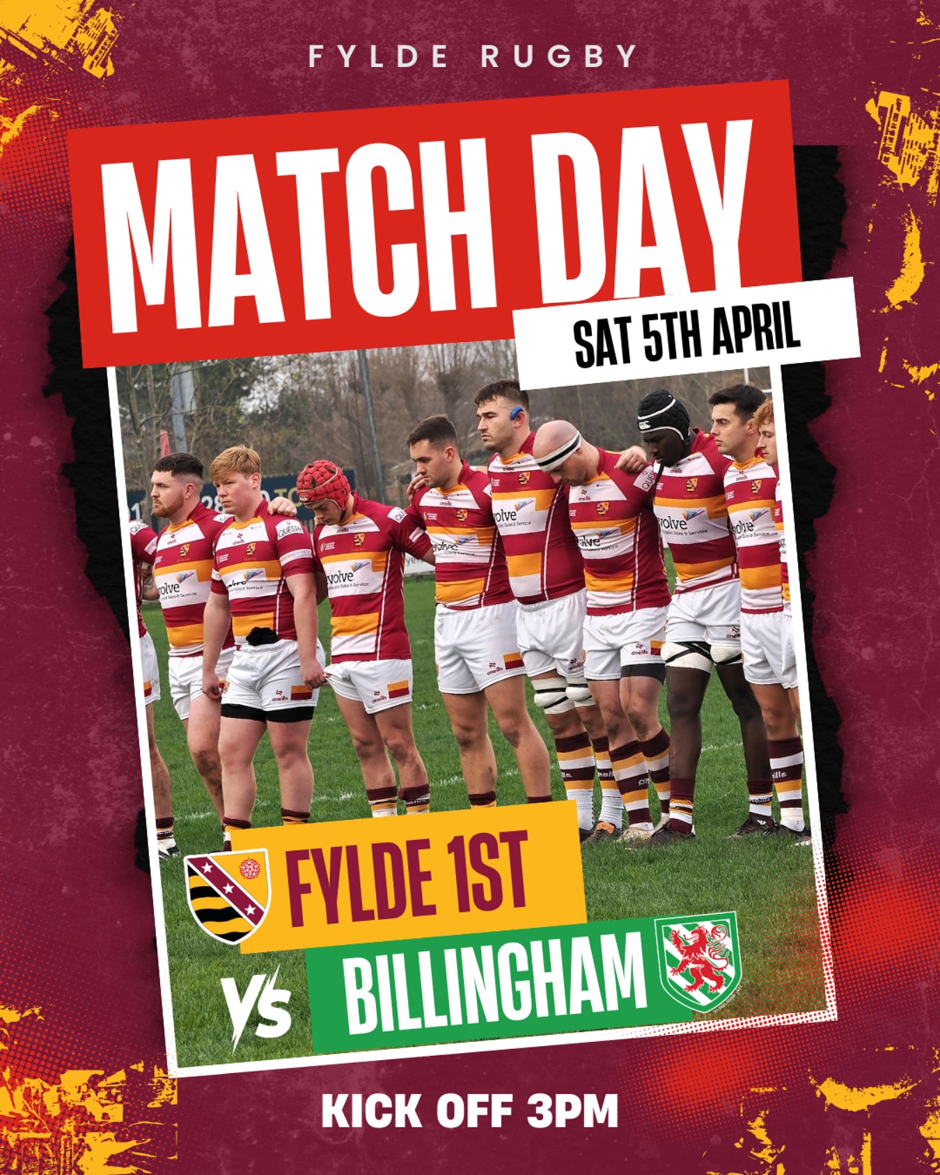 Fylde RFC - IT’S MATCH DAY!! 🏉 FYLDE 🆚 BILLINGHAM 📅... | Facebook