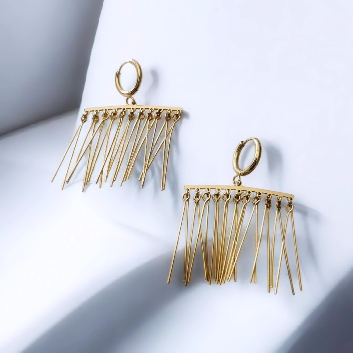 Paio Orecchini Creole a Cerchio 20x8mm Brillante 585 Oro Donna