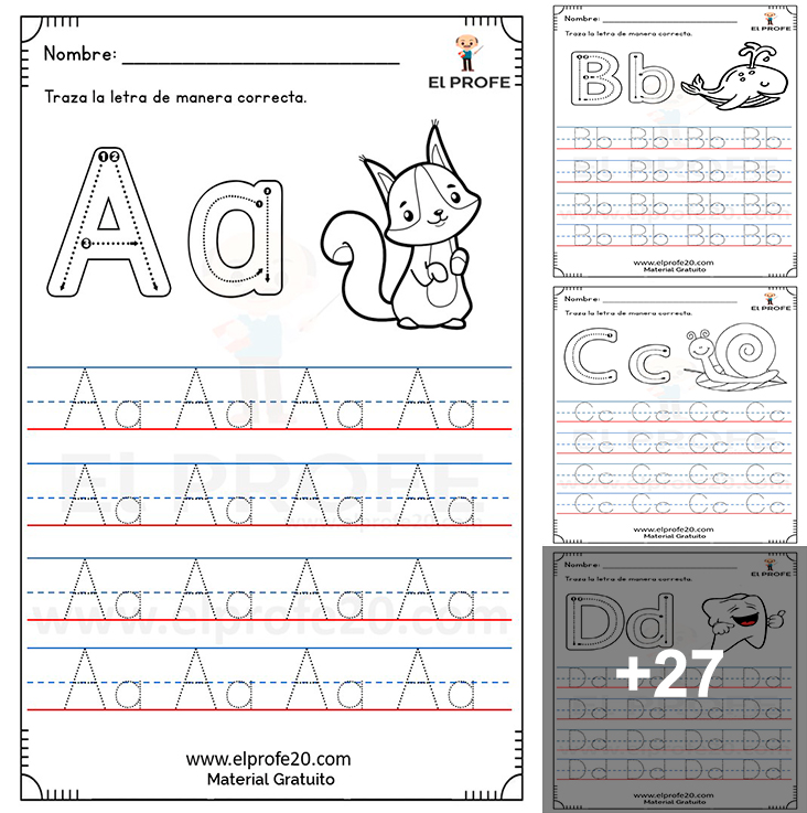 Fichas de trazo de letras... - El Profe - Material educativo | Facebook