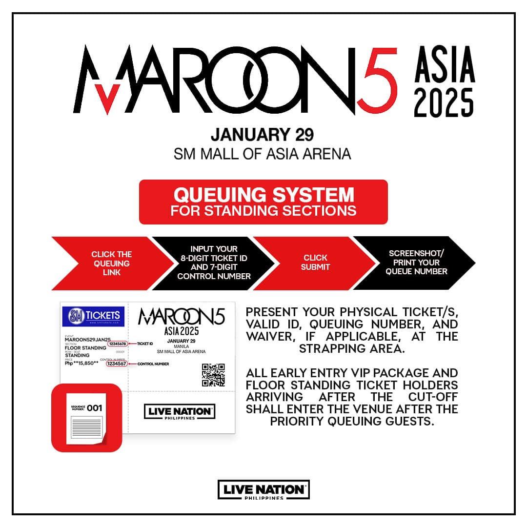 🔗Queuing link is up! Maroon 5... - Live Nation Philippines | Facebook