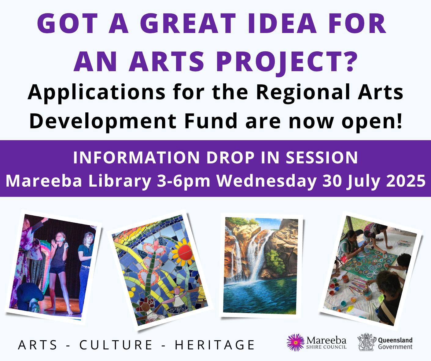 🎨💃🥁 Grants for arts, culture and... - Mareeba Shire Council | Facebook
