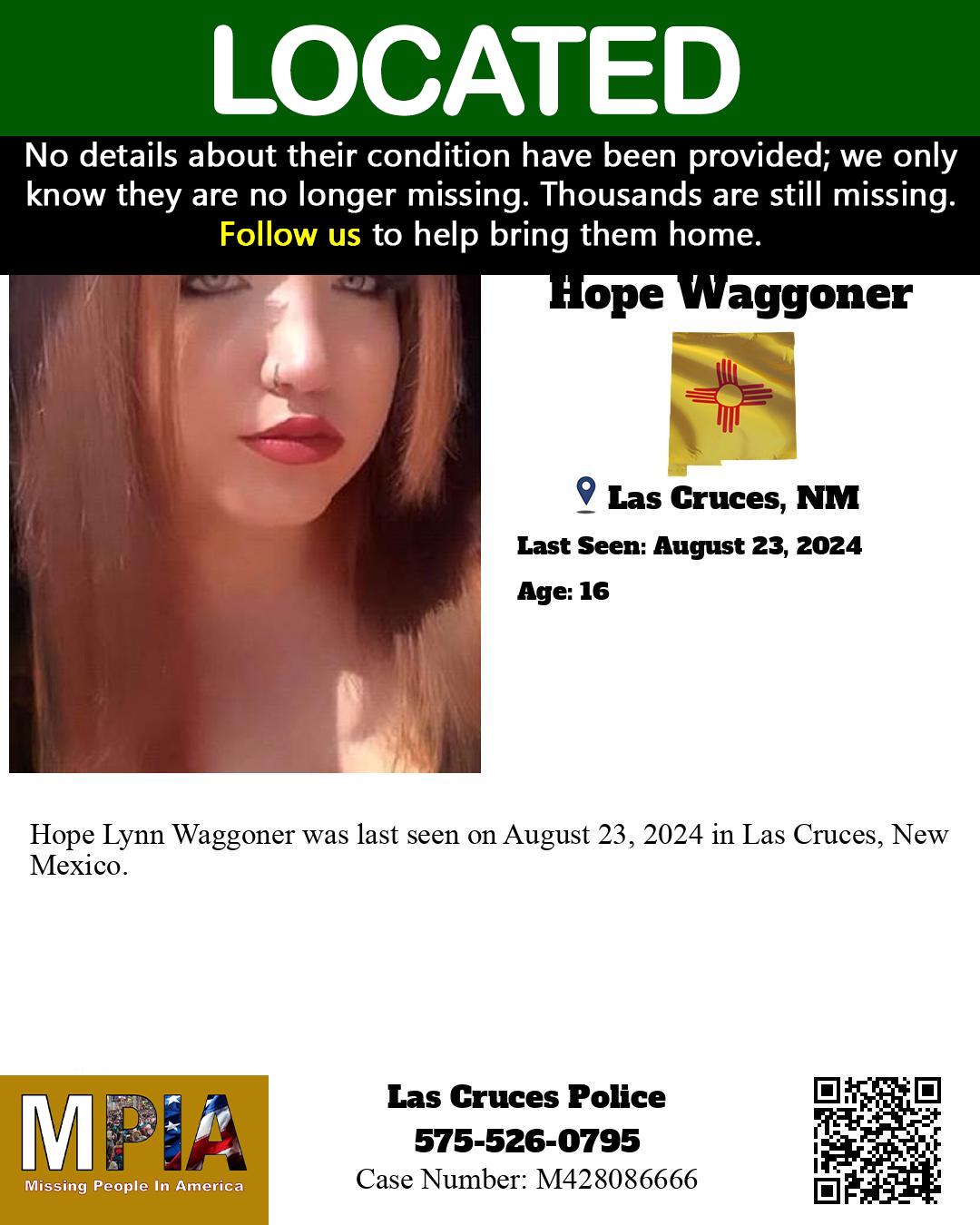 Missing - UPDATE LOCATED Removed from NCMEC Database Hope Lynn Waggoner ...