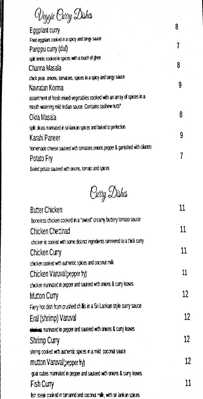 Sahana's Srilankan and South indian Fusion | Calgary AB