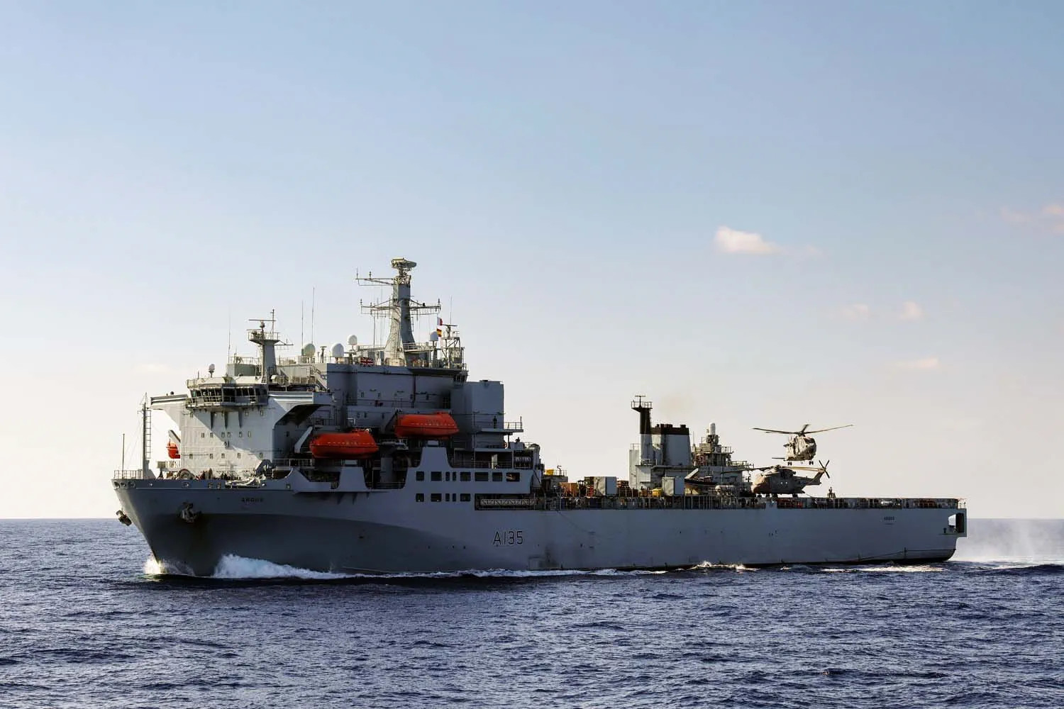 British - Following her maintenance period in Falmouth, RFA Argus is ...