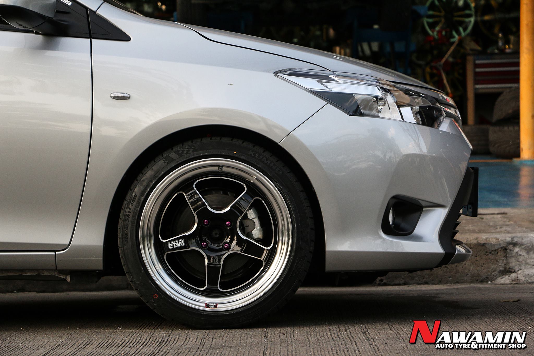 Vios จัดหล่อเพิ่มเติม กับล้อ Weld 17x8 et+35 4/100 พร้อมยาง Kumho Ps31 ...