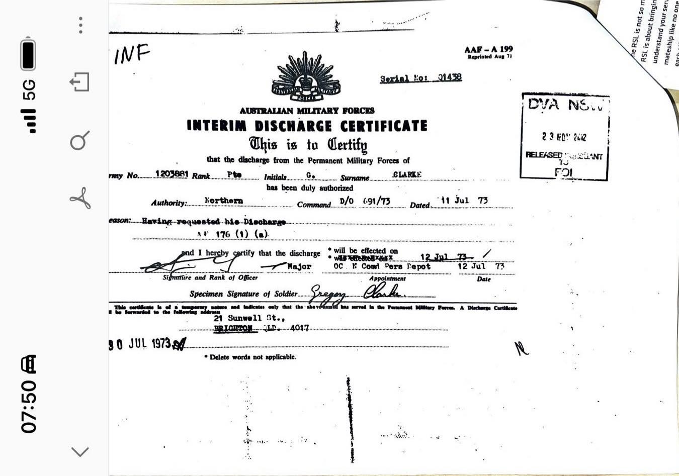 1 RAR - FINDING FAMILY OF FORMER 1 RAR SOLDIER Dear Members Received ...