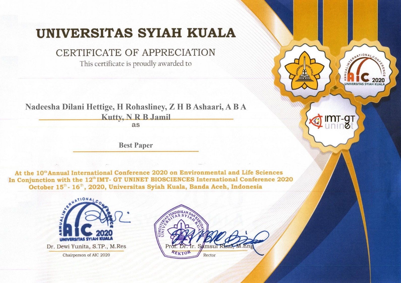 Congratulations to Dr Rohasliney Hashim and team that received the Best ...