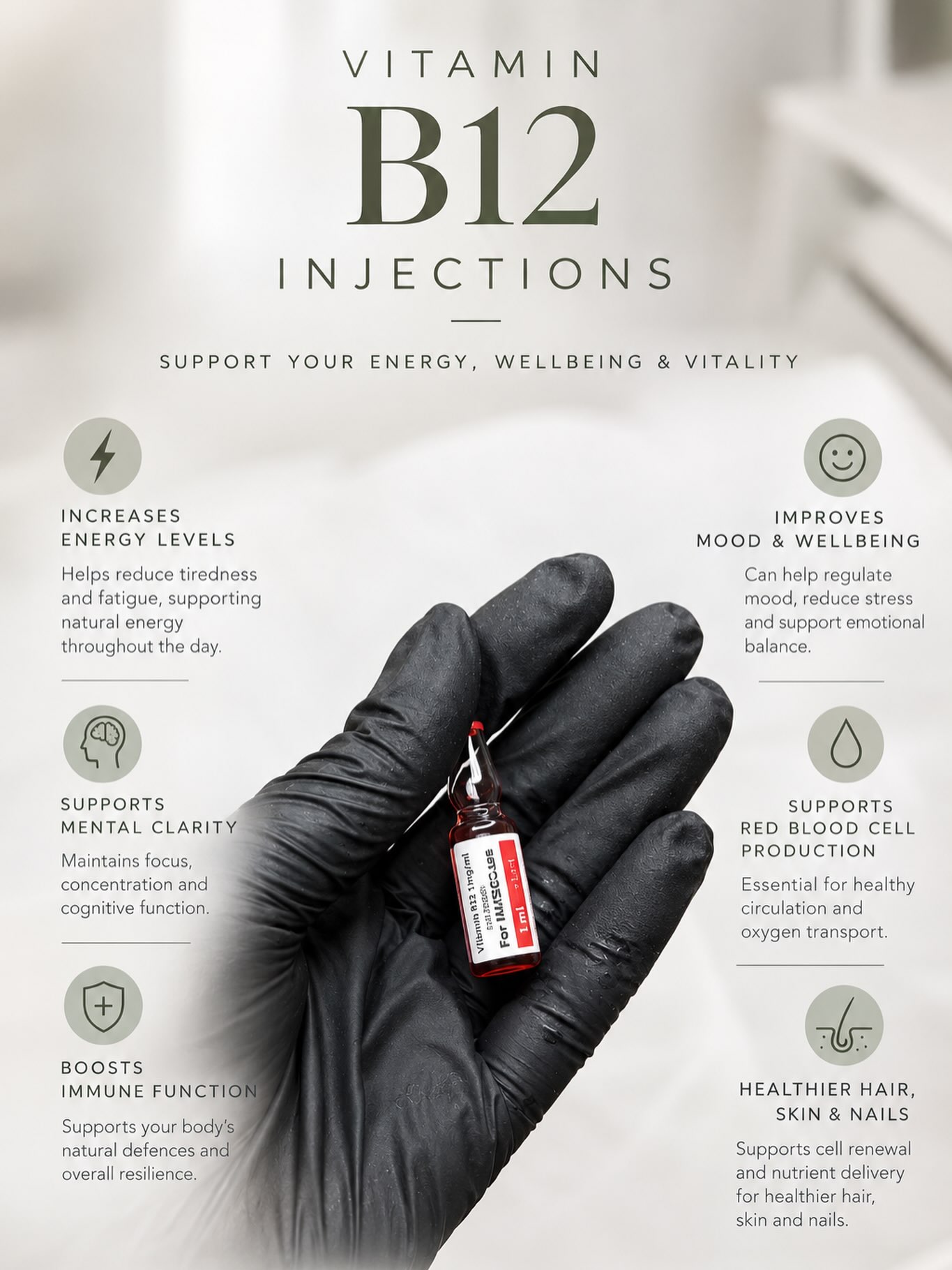 Vitamin B12 injections for energy and wellbeing in Halstead