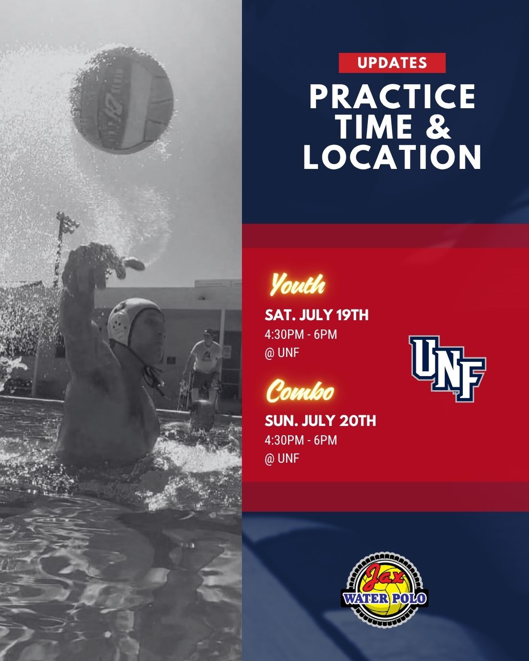 Jacksonville - 📣 Practice Reminder – This Weekend at UNF! 📍 🤽‍♂️ ...