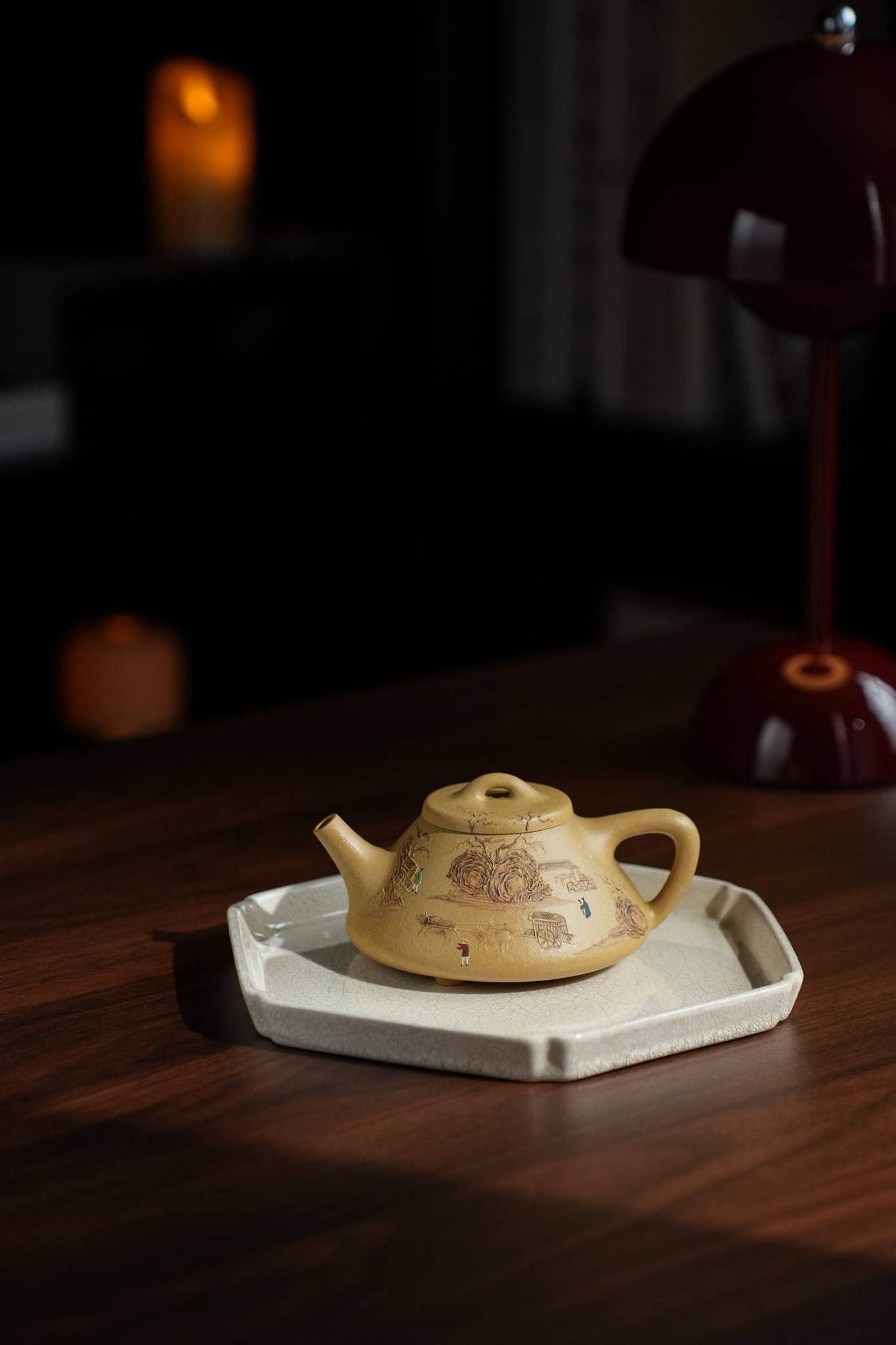 溪山行旅皆在路上！ 子冶瓢·精工级泥绘·200cc 原矿极品本山绿料纯正