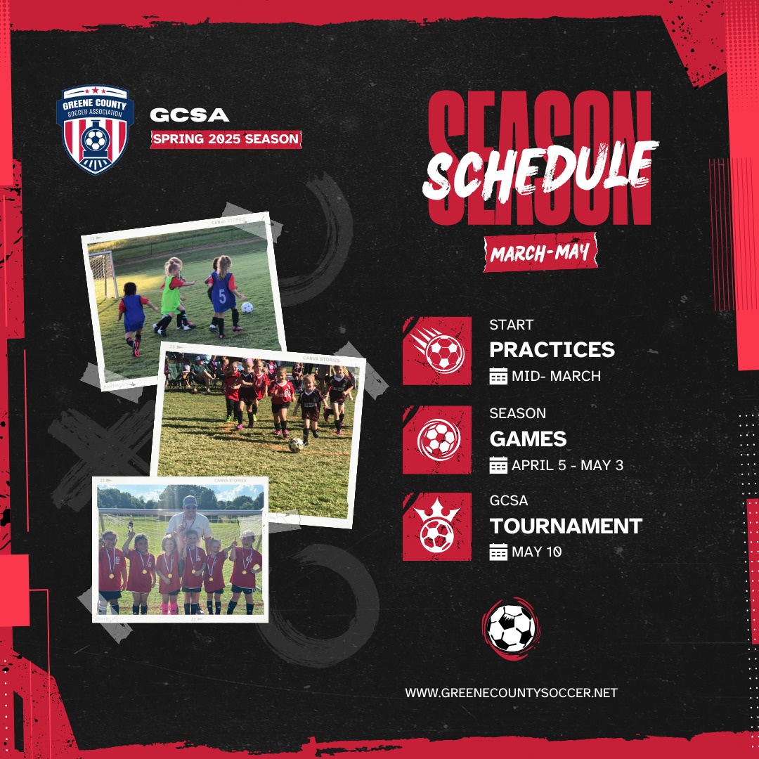 Greene - 📣 Here's the schedule (⛈ weather permitting) for the ⚽ GCSA ...