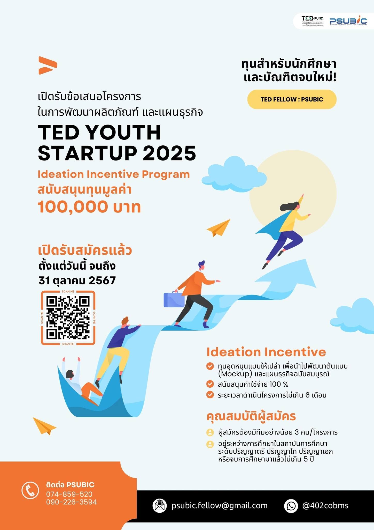 โอกาสมาแล้ว! PSUBIC เปิดรับข้อเสนอโครงการ สำหรับนักศึกษาและบัณฑิตจบใหม่ ...