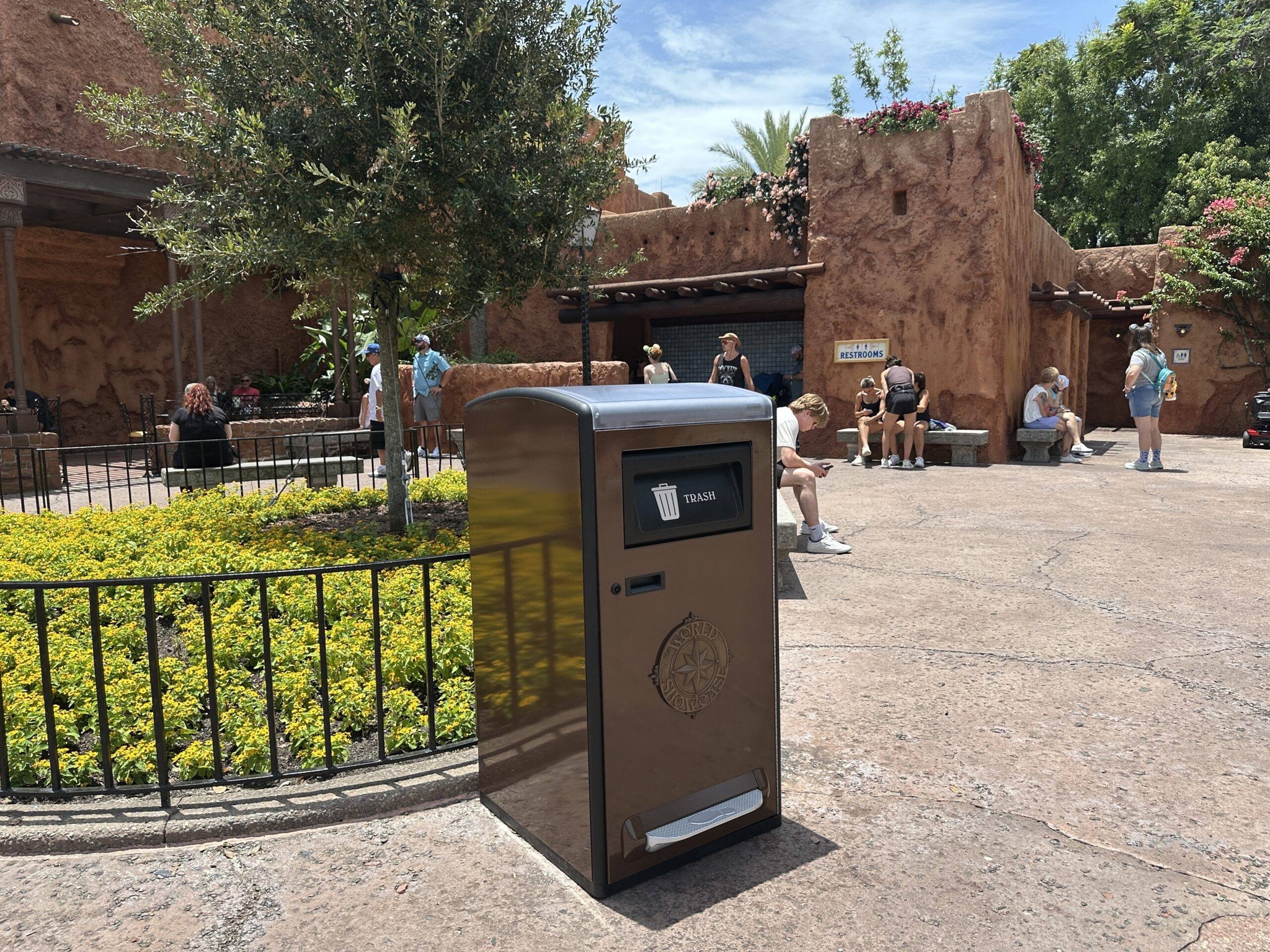 Solar-Powered Trash Cans Arrive at Morocco Pavilion in EPCOT