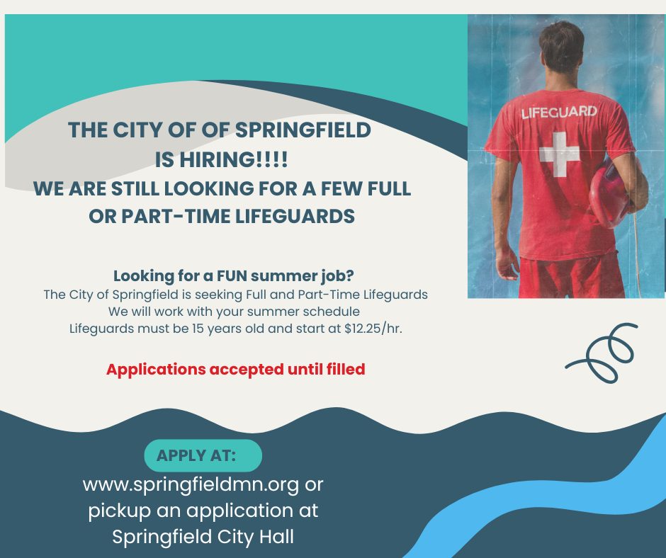 🚨 We're Hiring! 🚨 We are... - City of Springfield, Minnesota | Facebook
