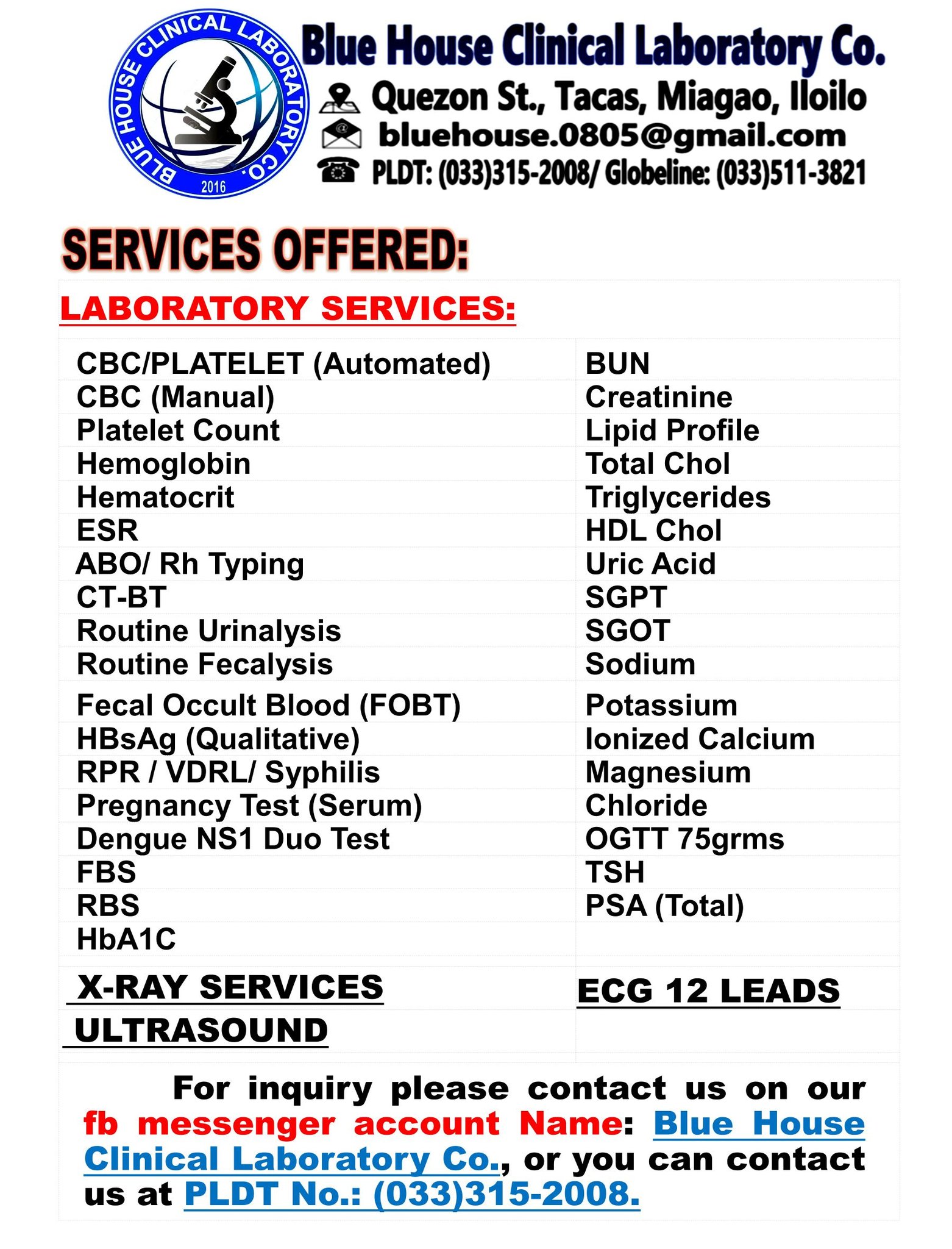 Blue - Blue House Clinical Laboratory offers Laboratory services ...