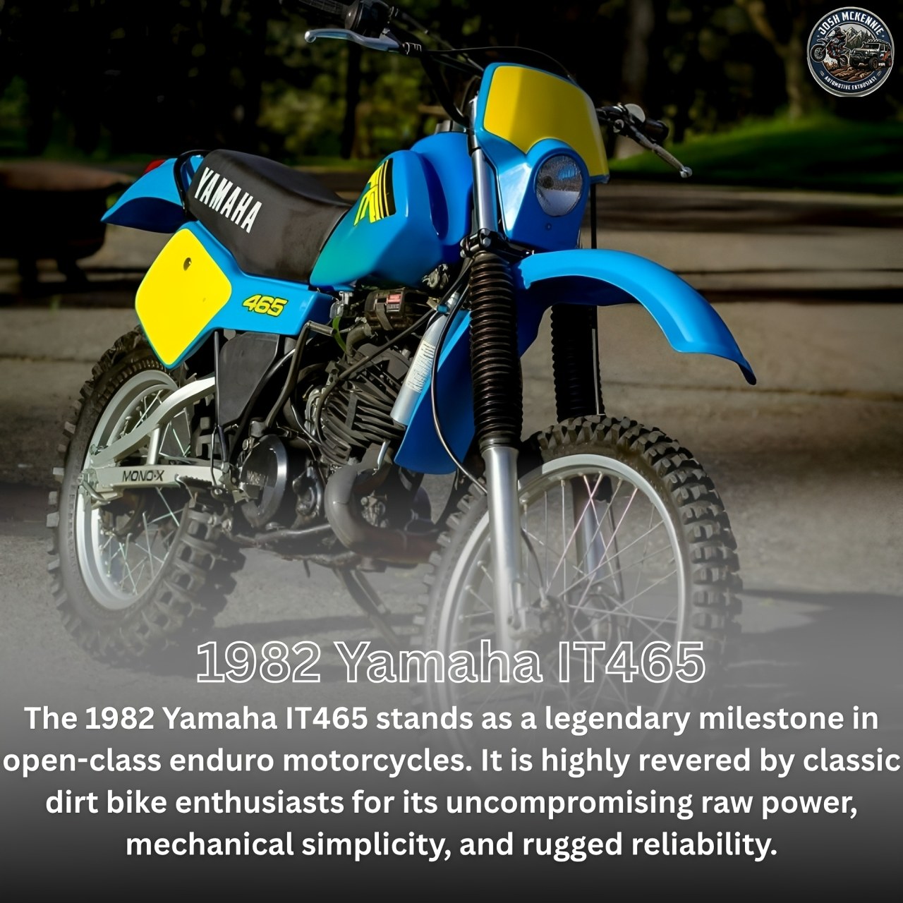 The 1982 Yamaha IT465 and Kawasaki KDX450 were the titans of the