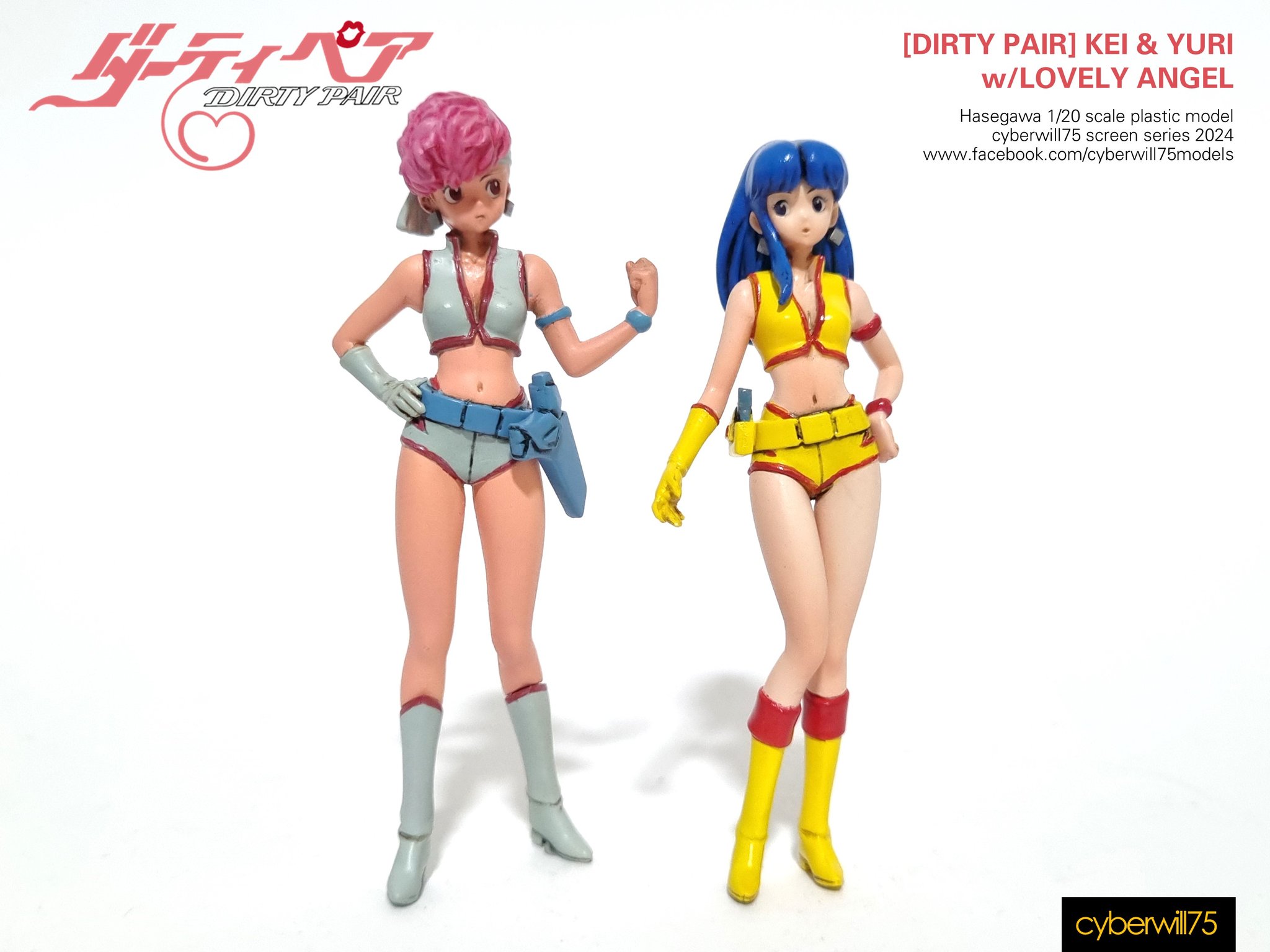 Dirty Pair figures with Lovely Angel spacecraft completed. I never
