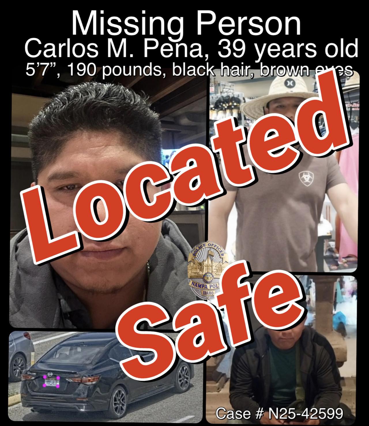 UPDATE *** July 22, 7:30 a.m. Mr. Pena has been LOCATED SAFE 