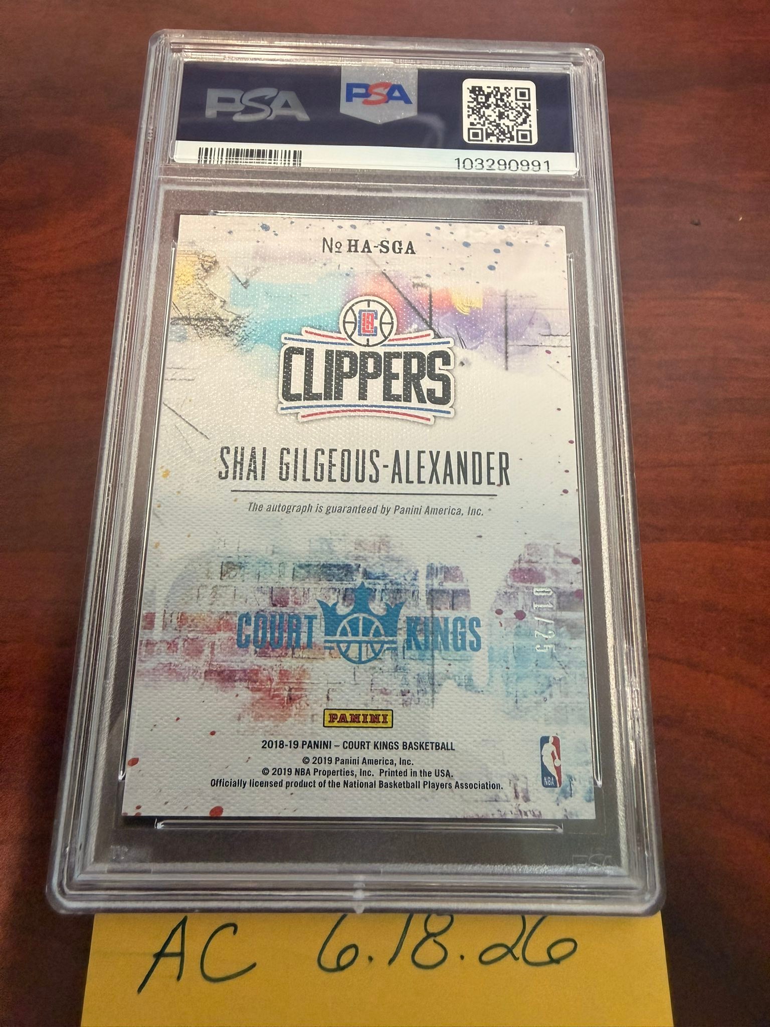 sold!!!!! 2018 Court Kings Heir Apparent 1/25 Shai Gilgeous 