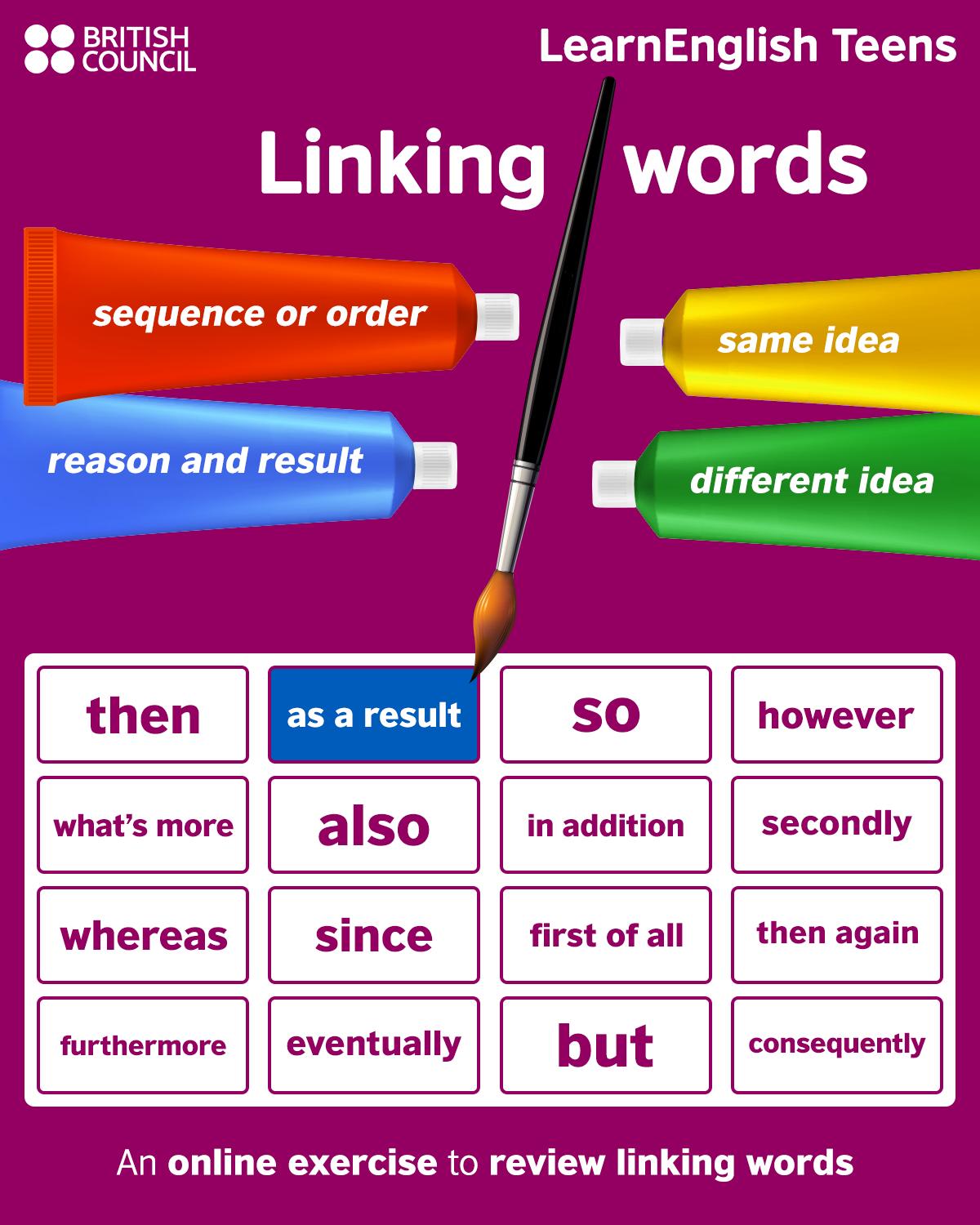LearnEnglish - Do you know what linking words are?🤨 Can you tell us ...