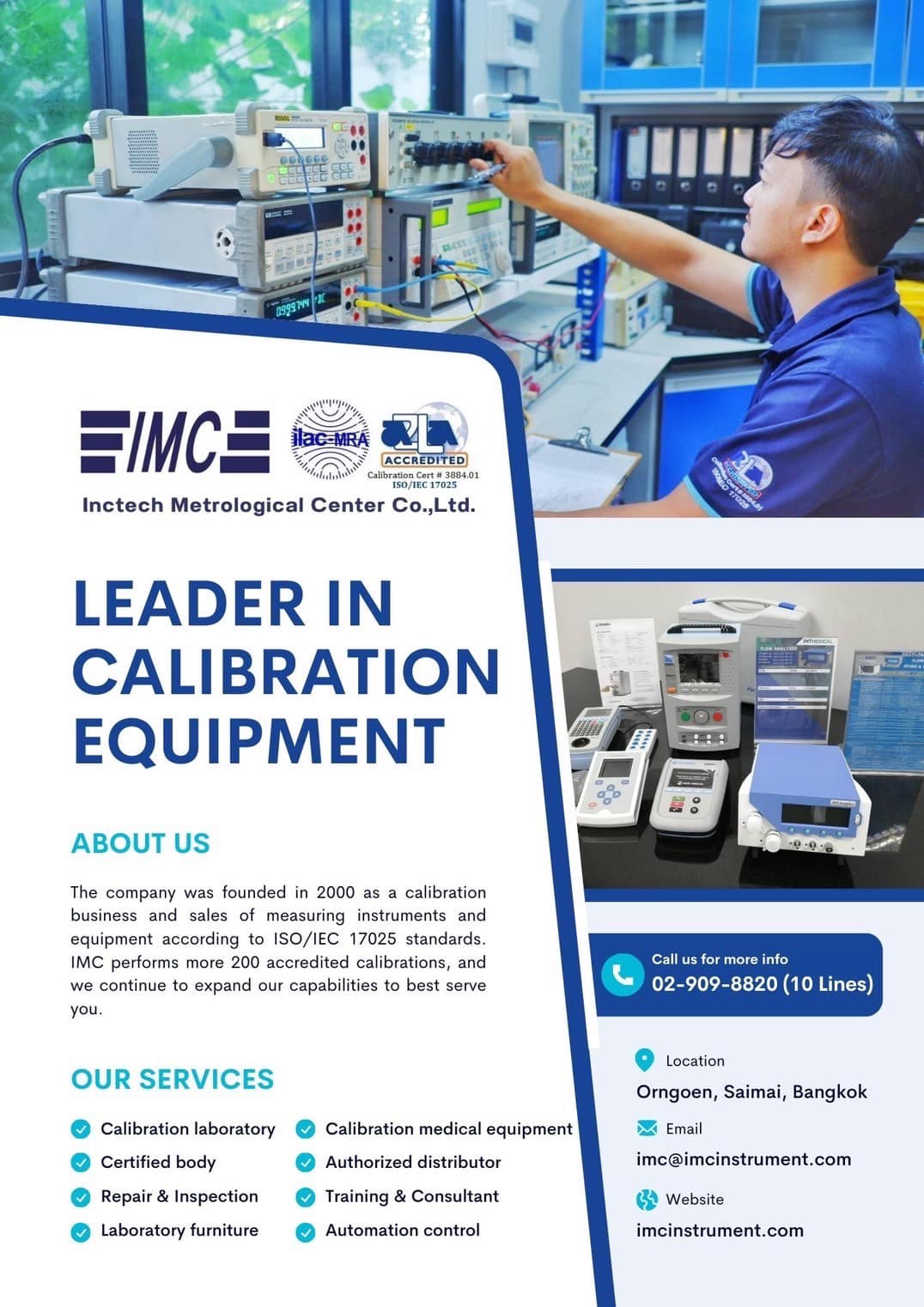 IMC ศูนย์ให้บริการสอบเทียบเครื่องมือวัดมาตรฐาน ISO 17025:2017 | Bangkok