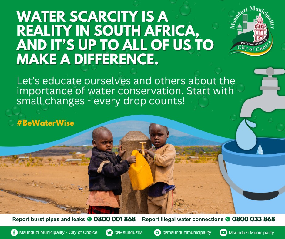 Msunduzi - 💧 Water scarcity is a reality in South Africa, and it’s up ...