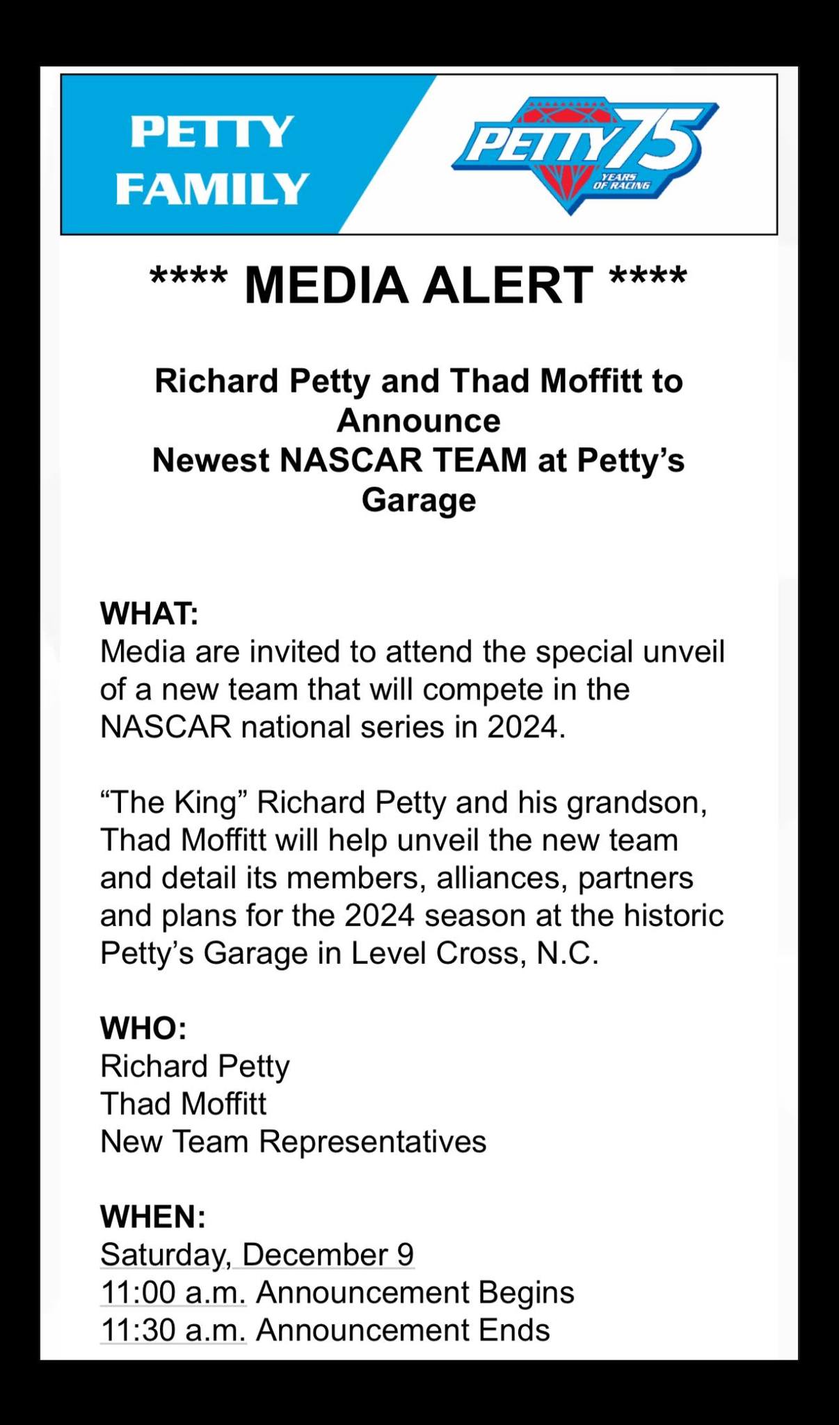 Lionel NASCAR 2024: Camion 1:24 Di Thad Moffitt #46 '75 Anni Di Corse Darlington', Nuovo Diecast
