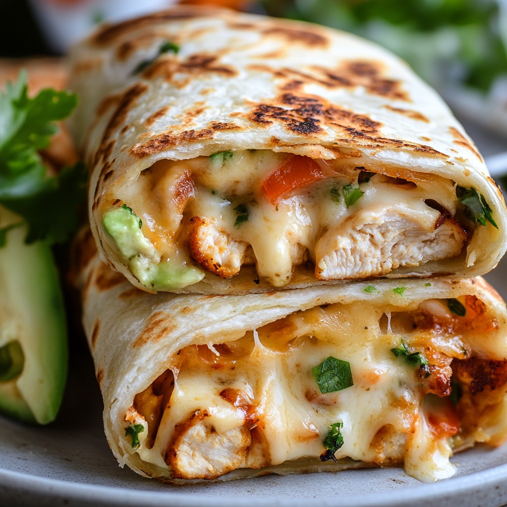 Recette - Wraps de Poulet à l’Ail et au Fromage Ingrédients : 2 blancs ...
