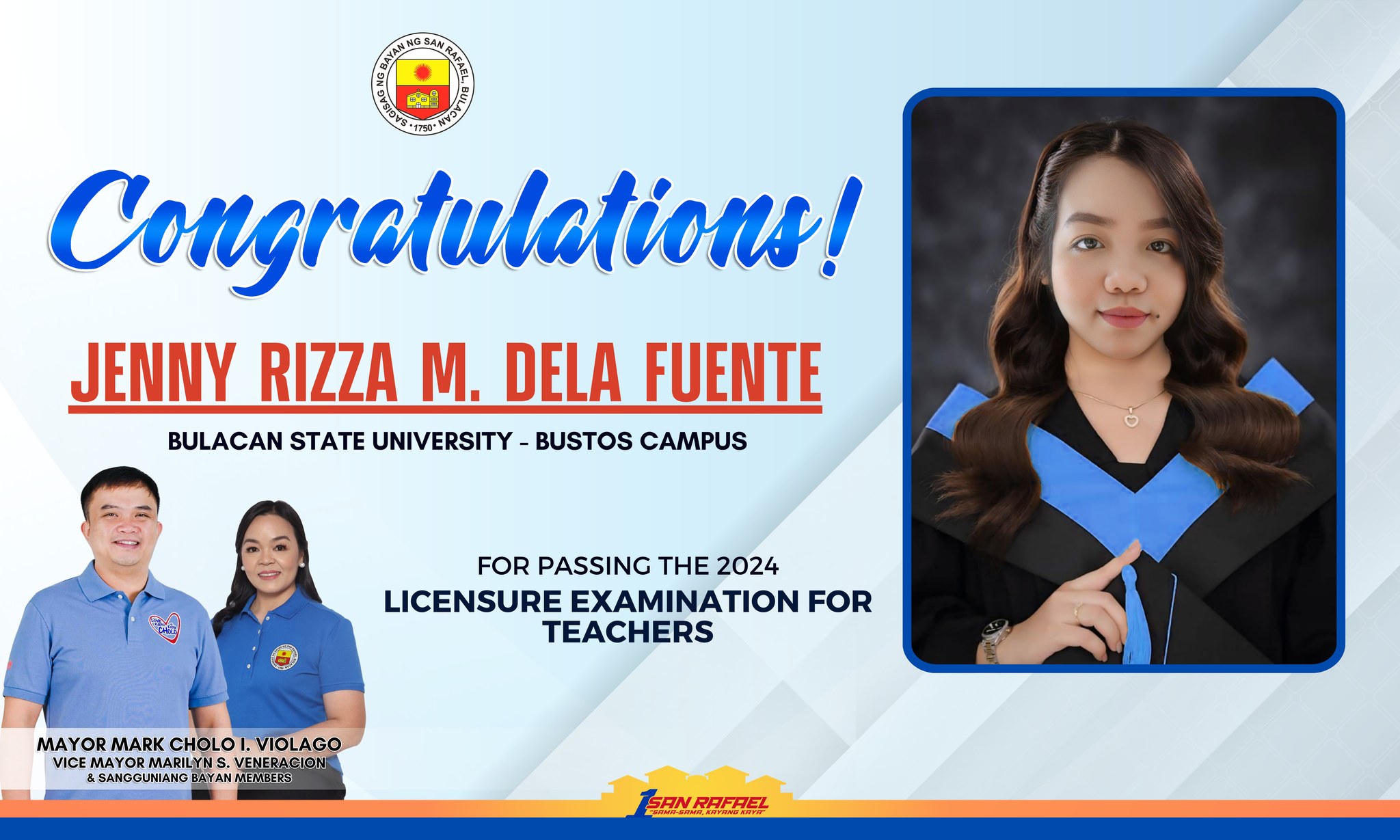 San - Congratulations for passing the 2024 Licensure Examination for ...