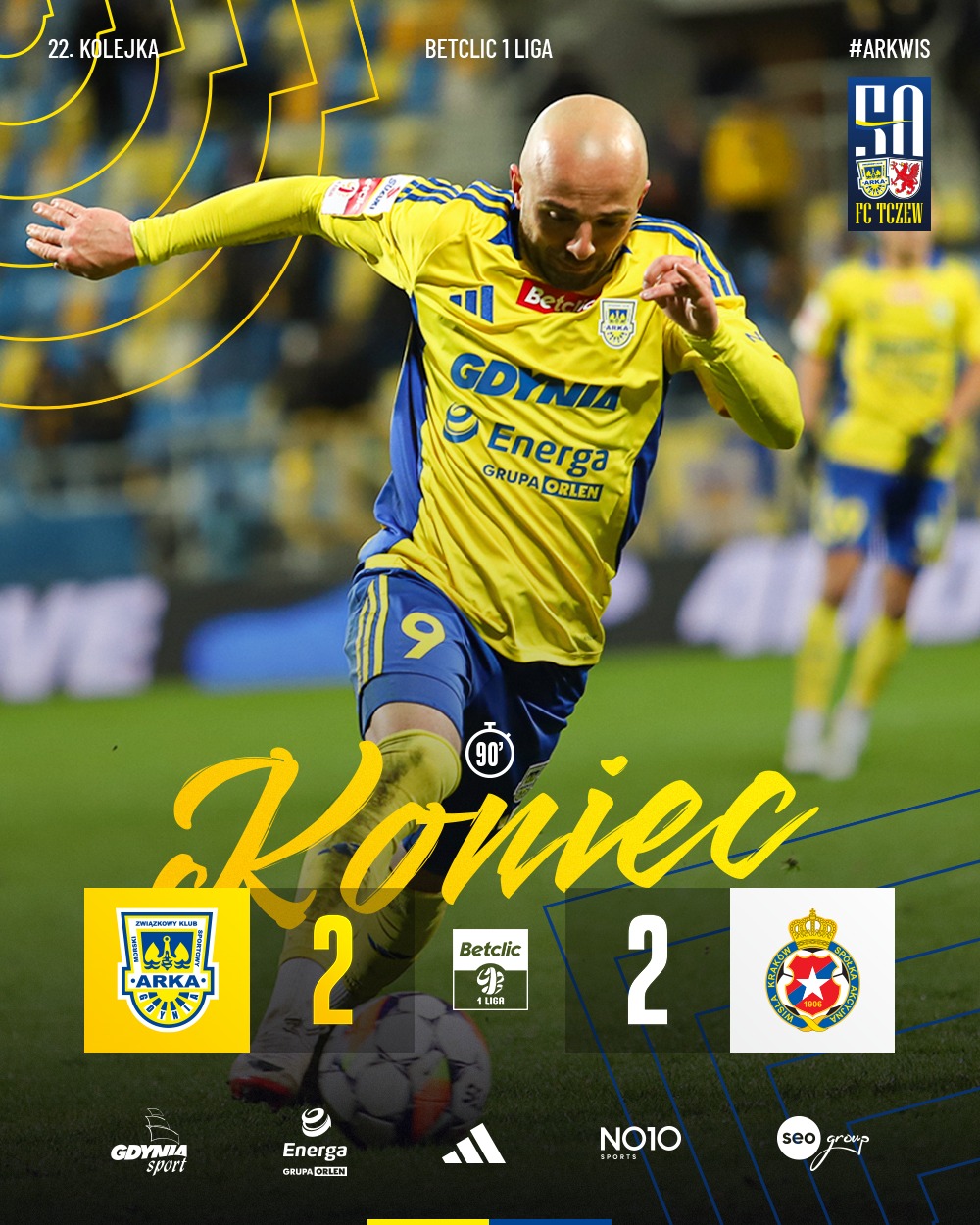 Arka - ⏹️ Koniec meczu. ⏱ 90' | #ARKWIS 2:2 | Facebook