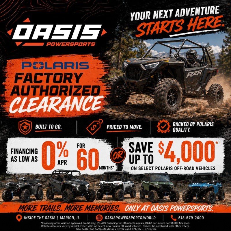 Oasis Powersports in Marion, IL offers top brands and a massive