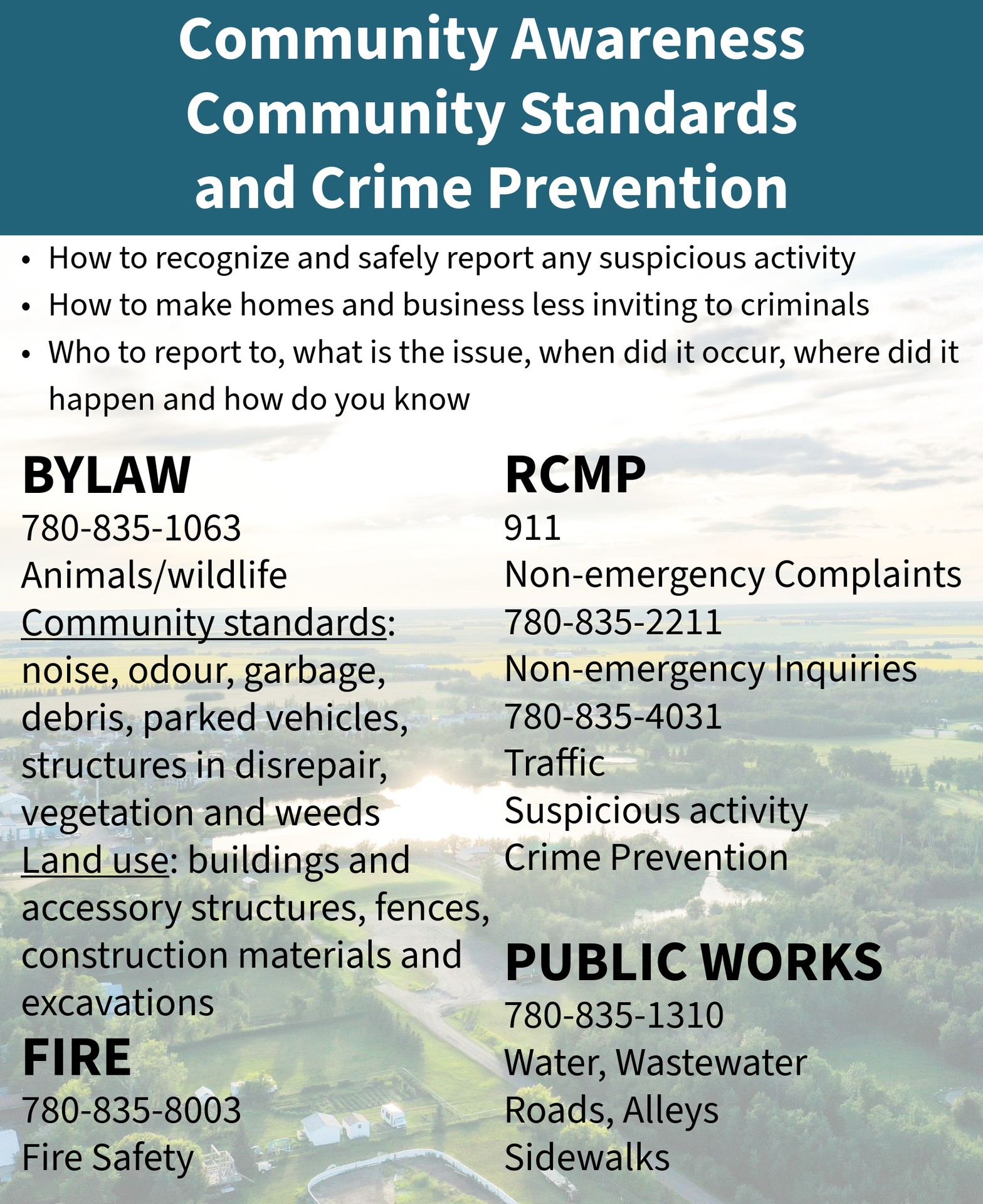 Town - Reporting Guidelines: Community Awareness, Community Standards ...