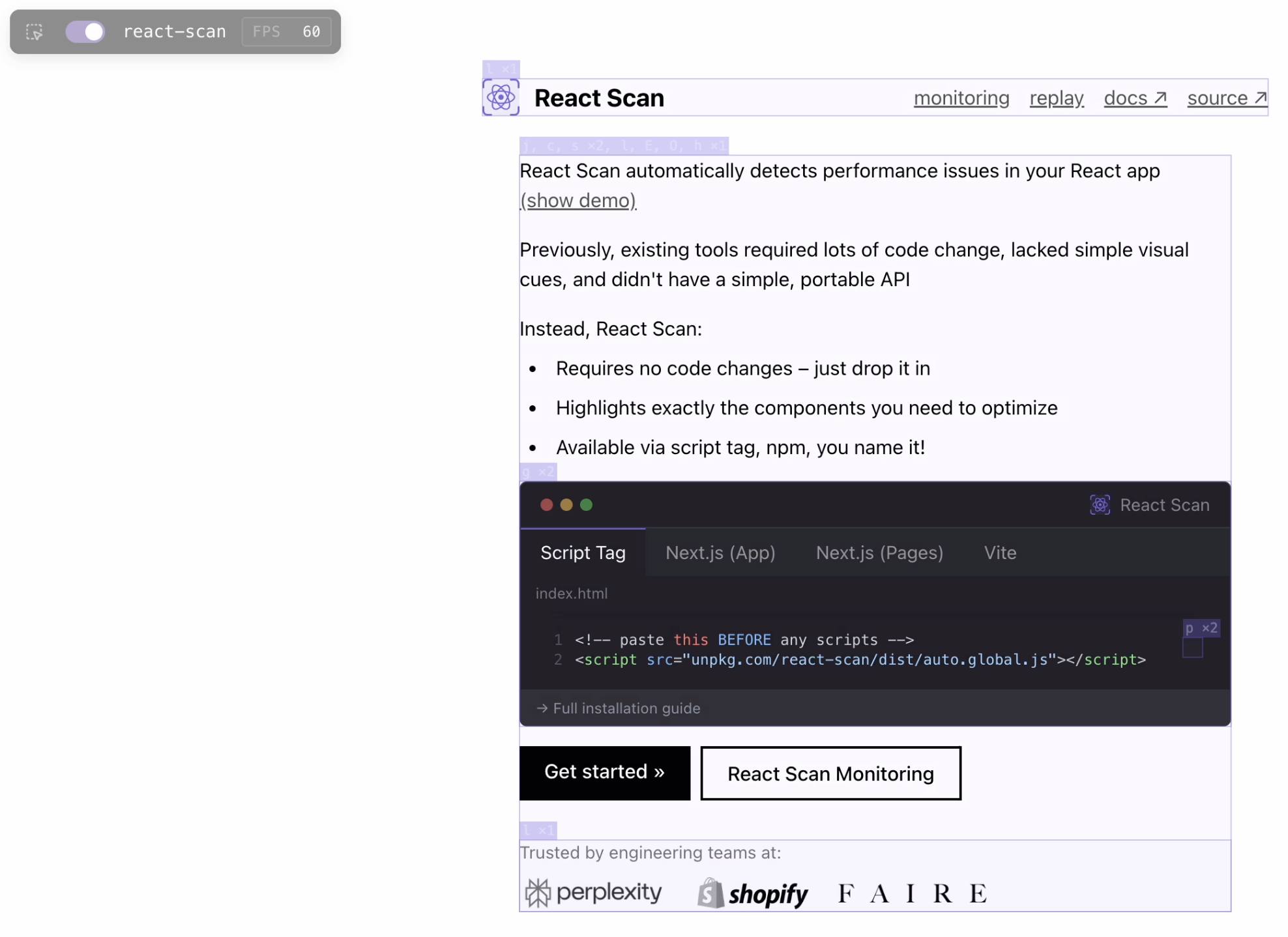 網頁開發雜記 - React Scan 能夠自動偵測並標示元件的渲染狀態，協助開發者快速定位並解決問題。 ... | Facebook