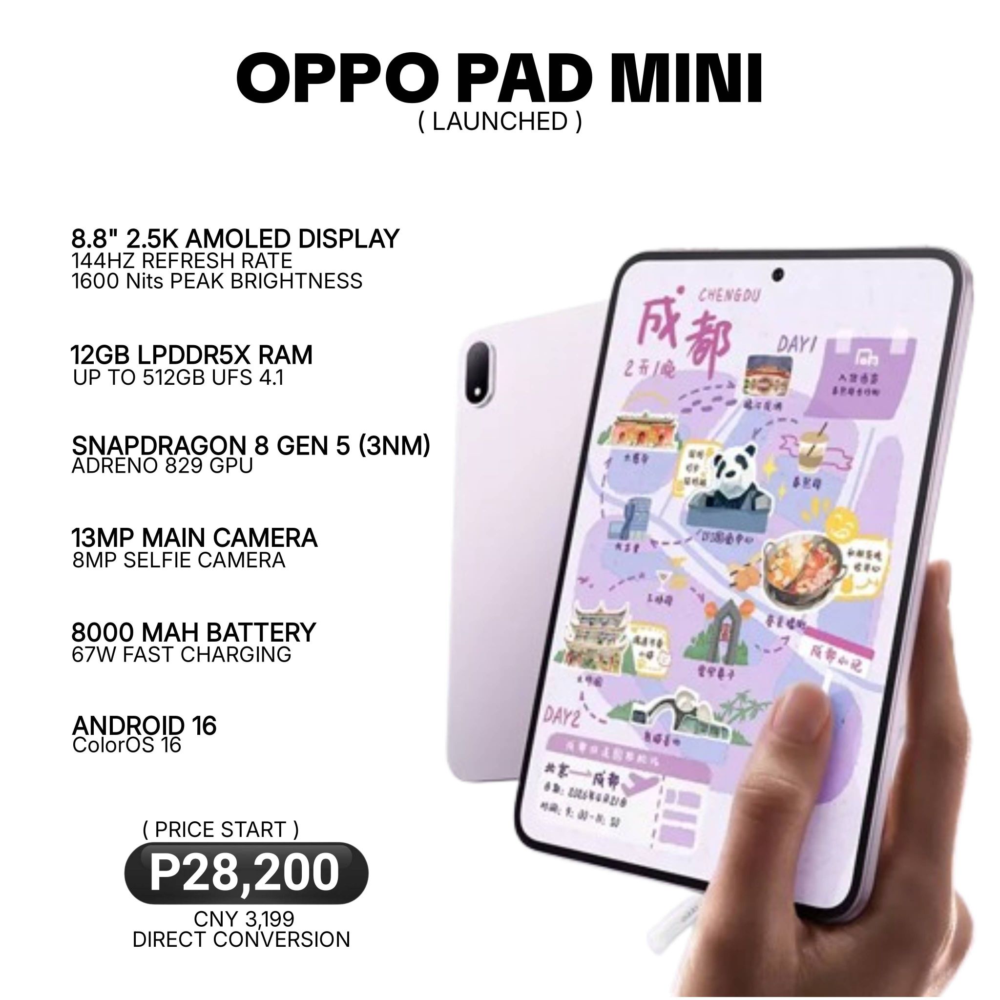 OPPO Pad Mini Soft Light Edition with Oppo Pencil 3 for sale | San