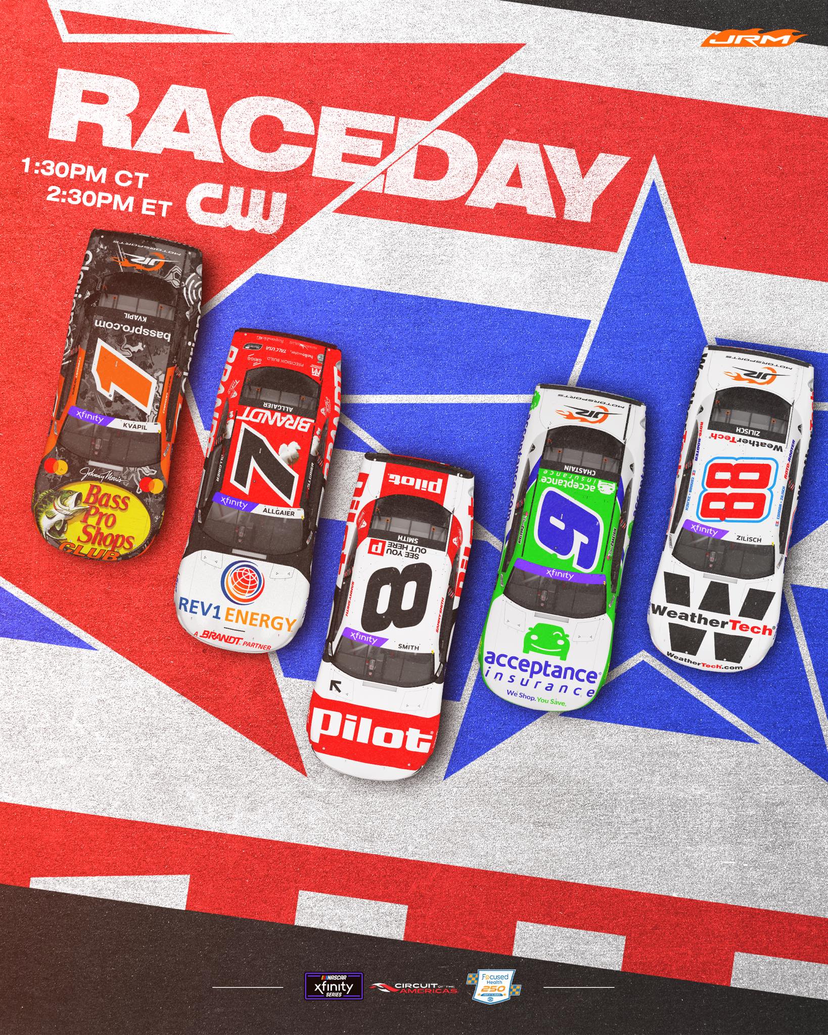 JR - Saddle up. It’s race day in Texas 🤠 2:30 PM ET | CW | Bass Pro ...