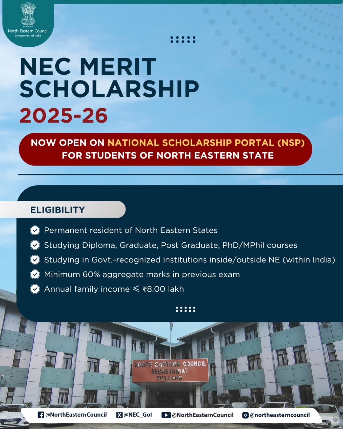 NIELIT Imphal - Applications Open | NEC Merit Scholarship... | Facebook