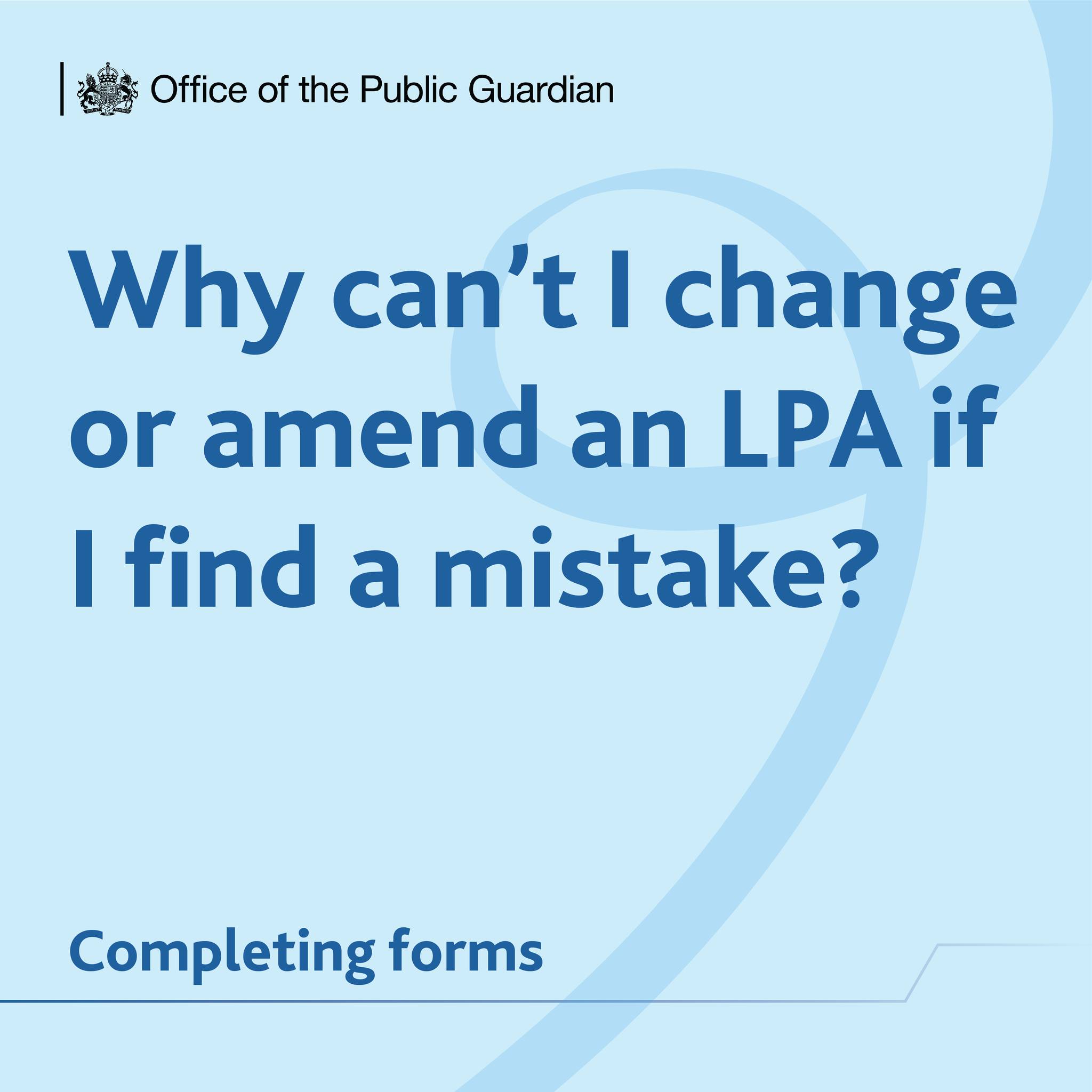 ️ Why can’t I change or... - Office of the Public Guardian | Facebook