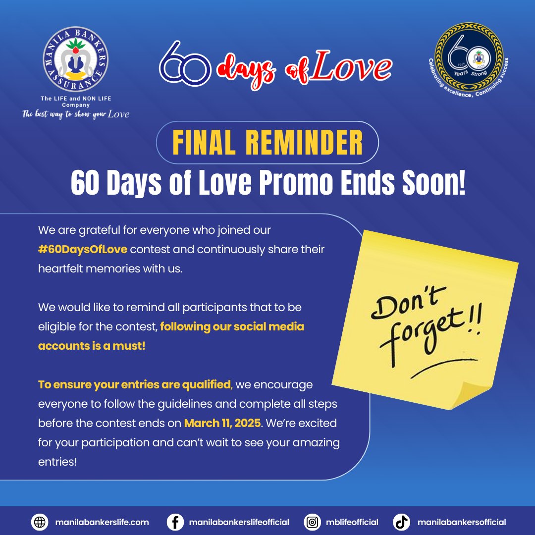 Manila - The countdown is on! The contest officially ends tomorrow ...
