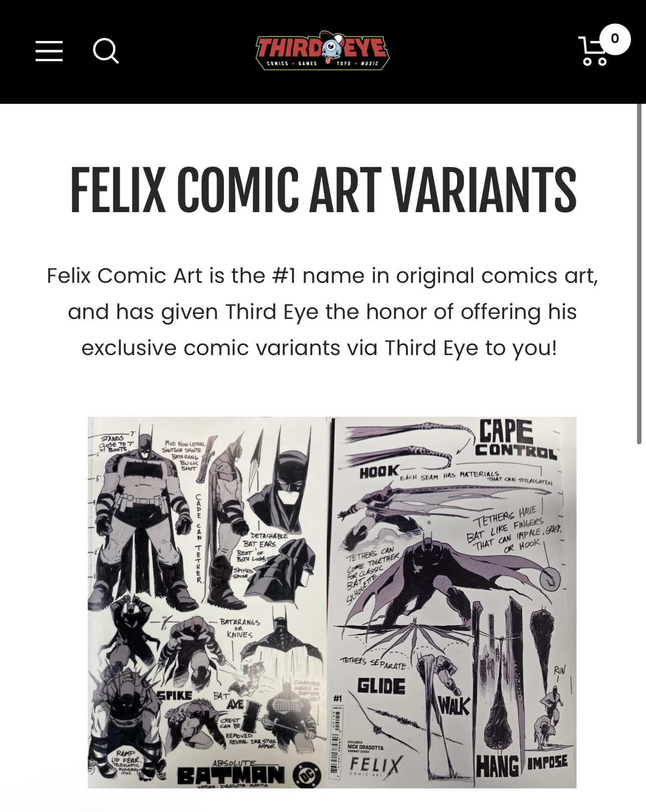 Felix Comic Art exclusive Nick Dragotta Absolute Batman variant