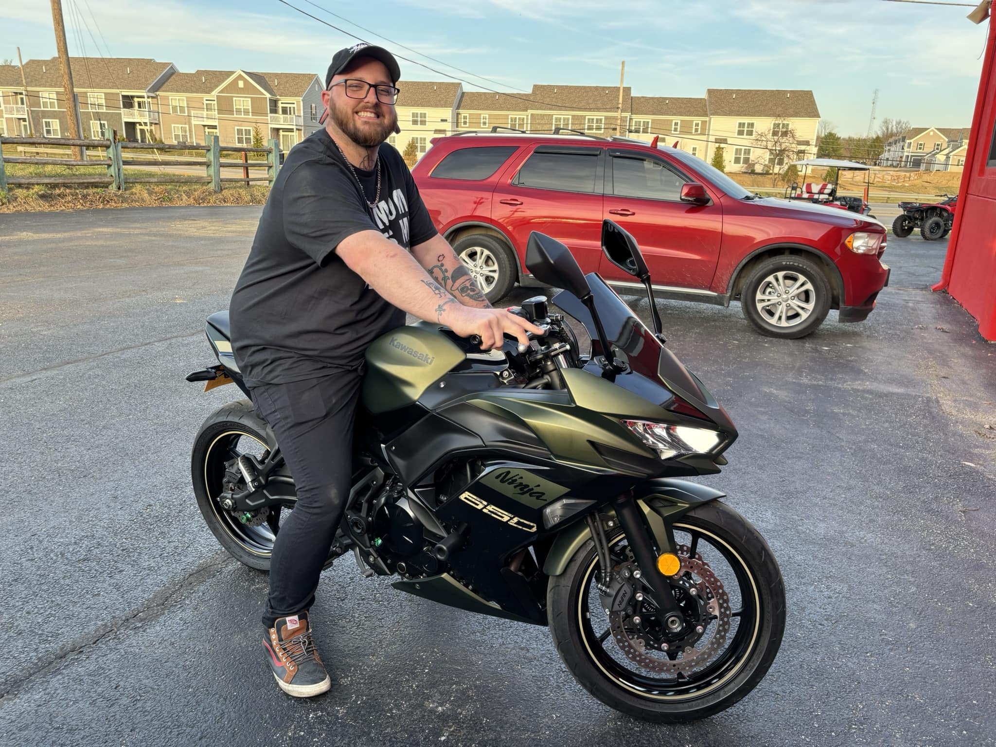 Dylan Mitchell is ready to ride his new '26 Kawasaki Ninja 650