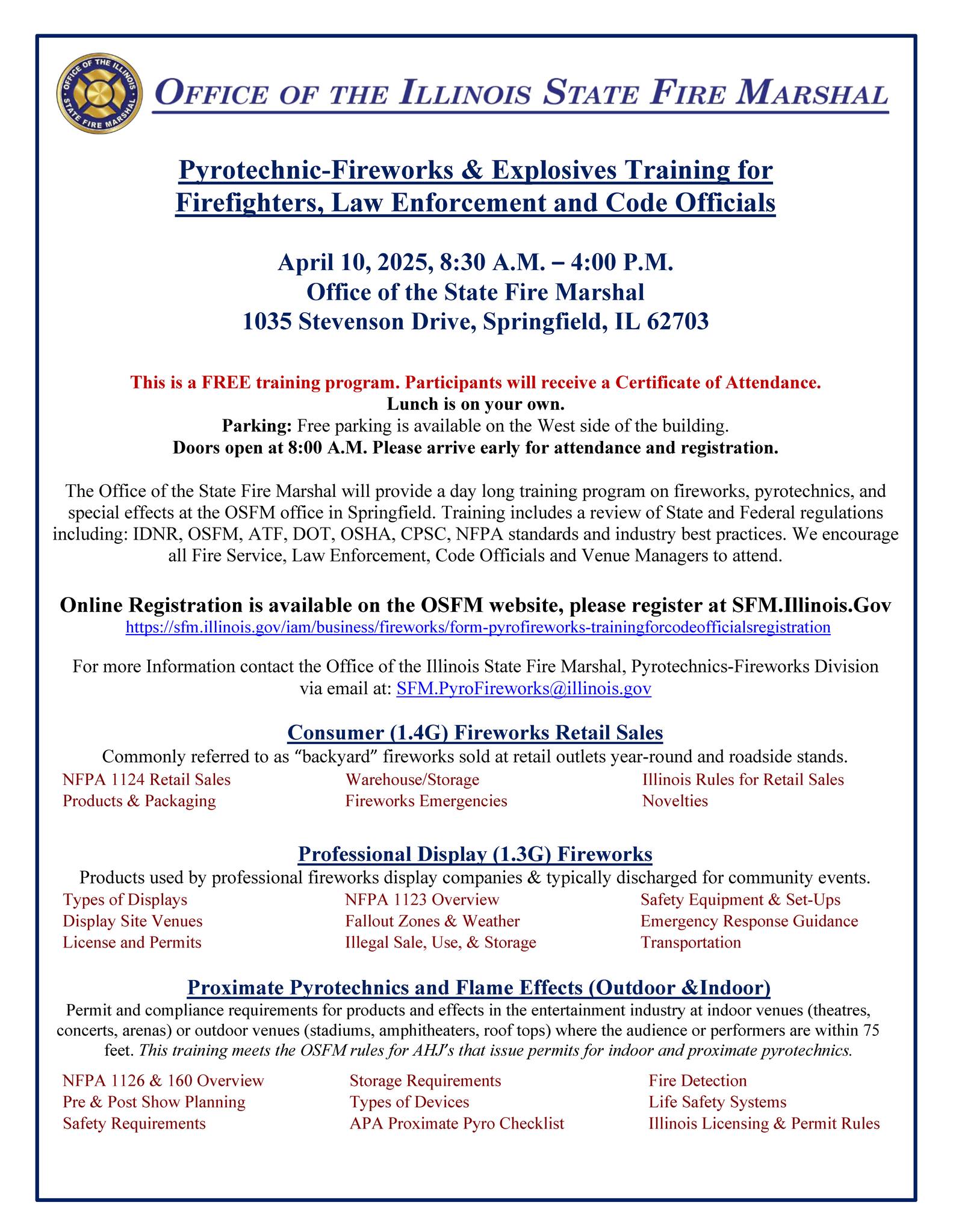 Illinois - 🚨Training Reminder🚨 A Pyrotechnic-Fireworks & Explosives ...