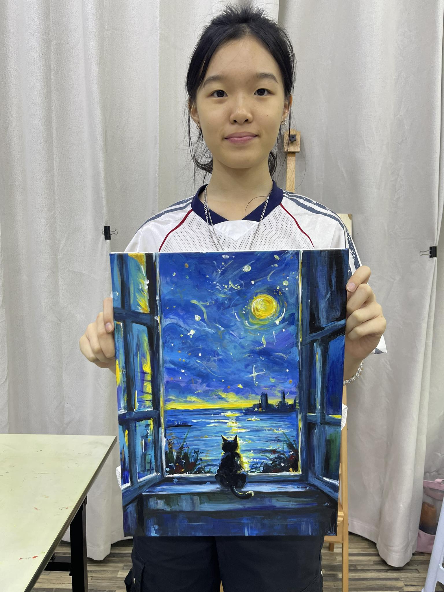 分享我们毕业生Andrea Chak小画家丙烯画作品