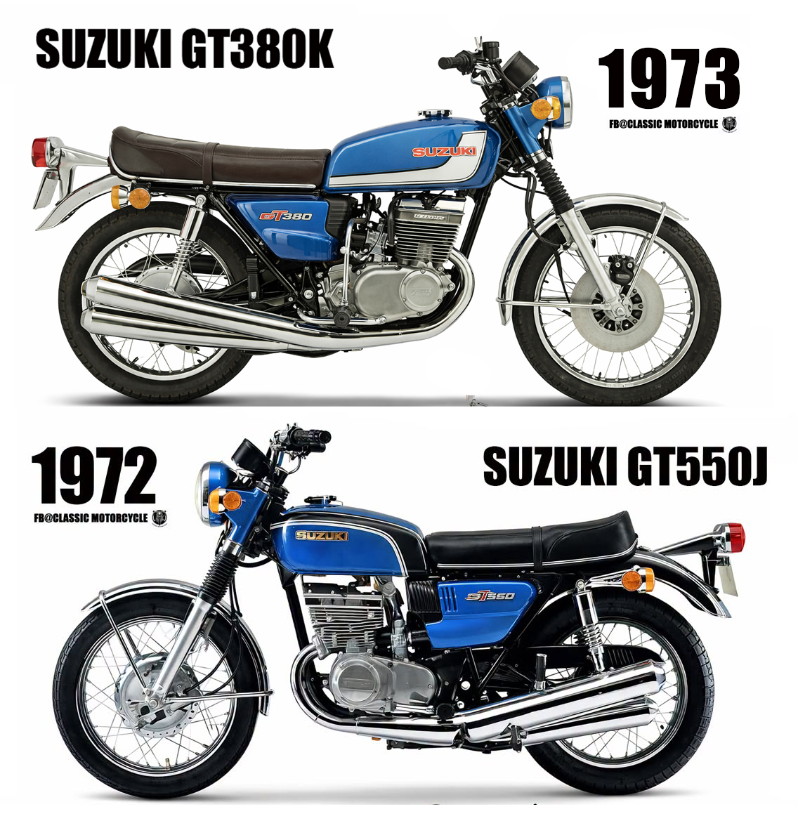 🔥 1973 Suzuki GT380K vs 1972 Suzuki GT550J 🔥 In the early 1970s