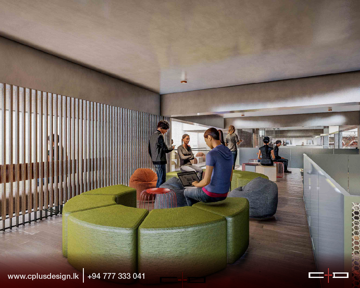 C Plus Design - A Library interior design with almost...