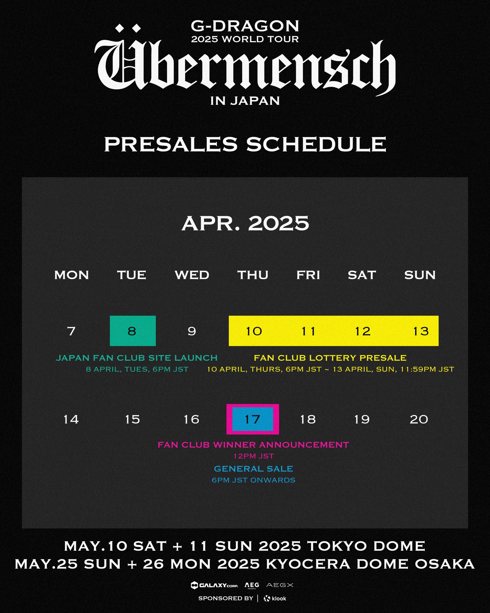G-DRAGON 2025 WORLD TOUR [Übermensch] IN JAPAN 📍 Tokyo 10 & 11