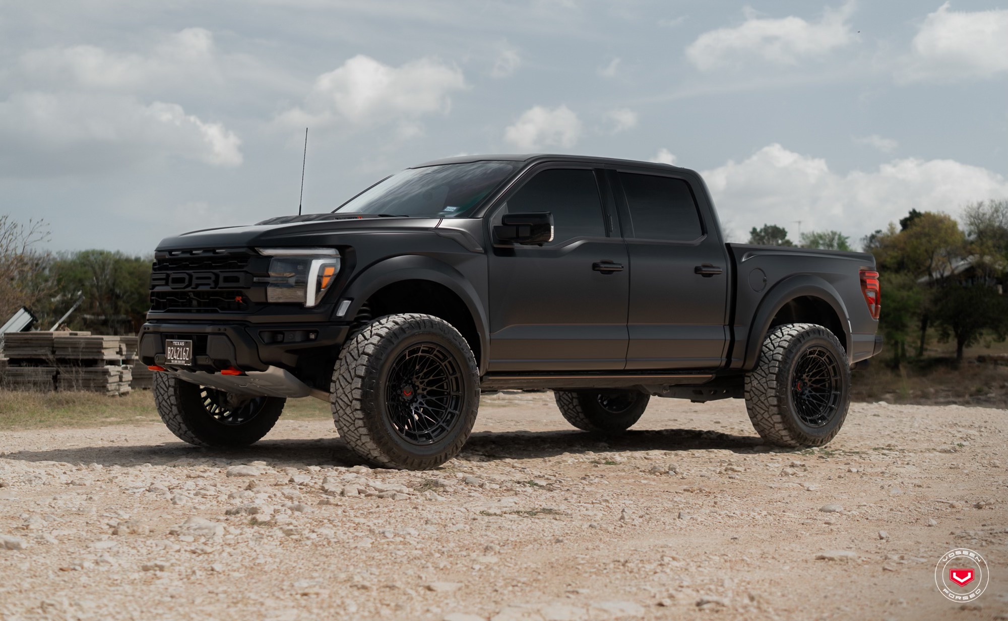 Satin Black Ford F-150 Raptor R on #Vossen LCX-03 Finished in 