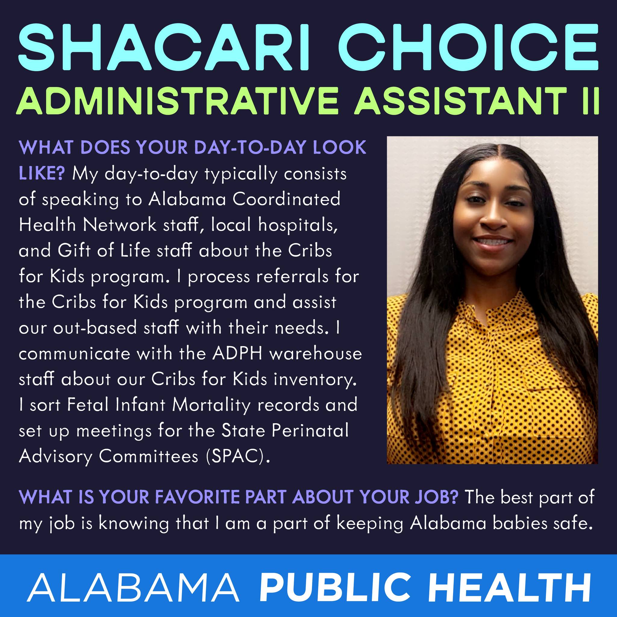 Alabama - This Friendly Face Friday, meet Shacari Choice. a 
