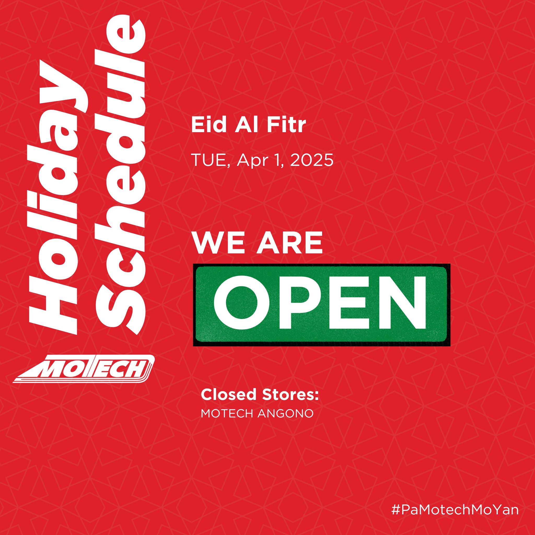 Motech Automotive - 📣 Holiday Update This Eid Al-Fitr (Tuesday, April 1 ...