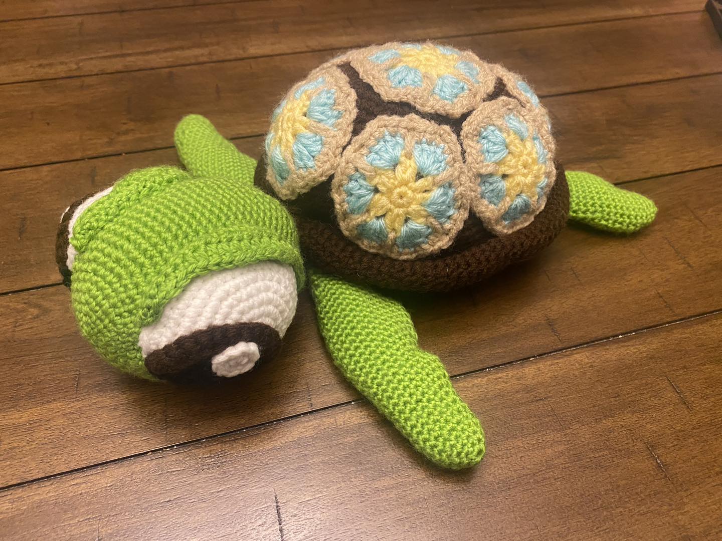Handmade up-cycled floor turtles from old towels and linen