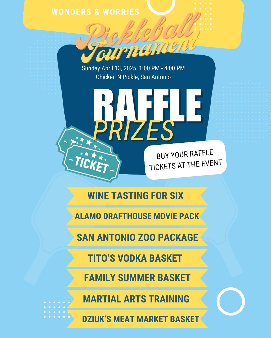 🎟️ RAFFLE PRIZES ALERT! 🎟️ Coming to... - Wonders & Worries | Facebook
